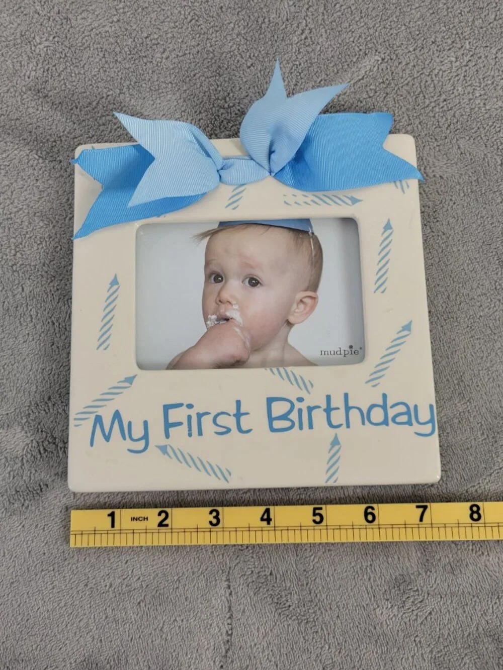 Mud Pie My First Birthday Frame Ceramic Picture Frame 3.5 in. x 5 in. S5E